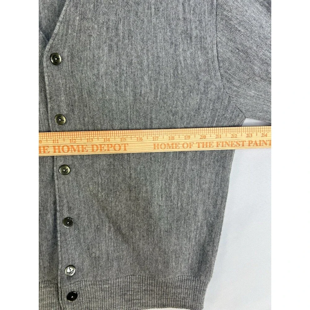 Vtg Arnold Palmer Gray Acrylic Union Made Cardigan Sweater Grandpa Large